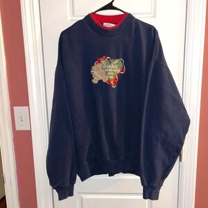 Vtg 90s My Grandkids Are The Apples Of My Eye Sweatshirt XL Navy